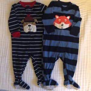 Bundle Carter’s Fleece Jammie ZIP-ups 12mo